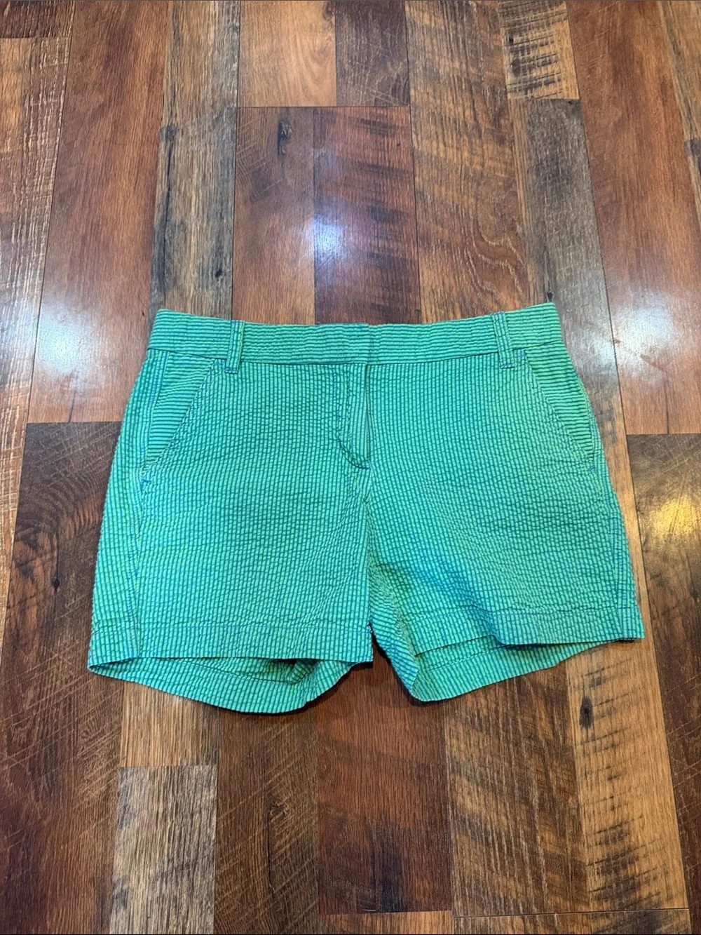 J. Crew Green Seersucker Women’s Shorts 4 (5240)